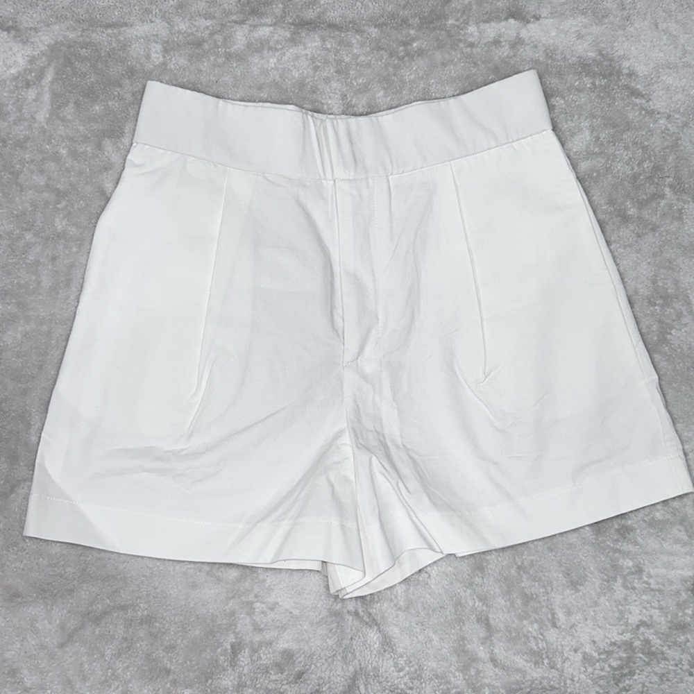 High Waisted White Shorts